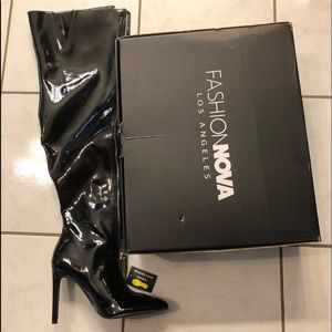Black Patent Over the Knee Boots